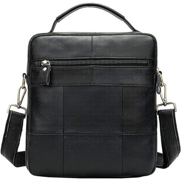 Small Leather Sling Shoulder Bag Messenger Pack 28black